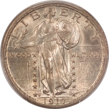 CAC Approved Coins 1917-D STANDING LIBERTY QUARTER, TY II – PCGS MS-62, ORIGINAL, PQ & CAC APPROVED