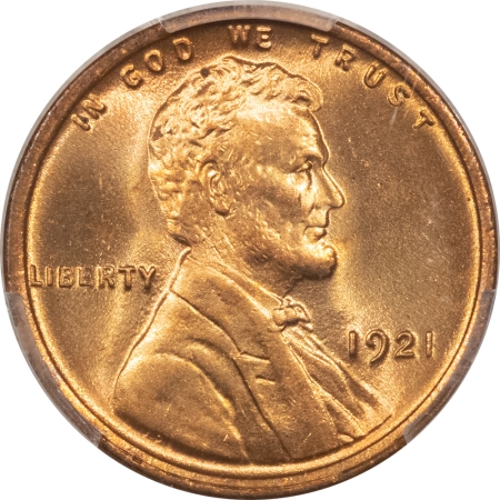 Lincoln Cents (Wheat) 1921 LINCOLN CENT – PCGS MS-65 RD, BLAZING RED LUSTER!