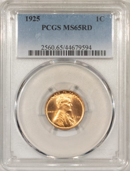 Lincoln Cents (Wheat) 1925 LINCOLN CENT – PCGS MS-65 RD, BLAZING RED!