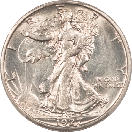 New Certified Coins 1927-S WALKING LIBERTY HALF DOLLAR – PCGS GENUINE, CLEANED, UNC DETAIL, WHITE BU