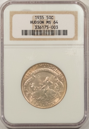 New Certified Coins 1935 HUDSON COMMEMORATIVE HALF – NGC MS-64, FRESH & PREMIUM QUALITY!