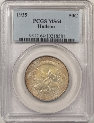 New Certified Coins 1935 HUDSON COMMEMORATIVE HALF DOLLAR – PCGS MS-64, PRETTY ORIGINAL COLOR & PQ!
