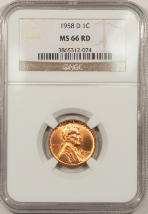 Lincoln Cents (Wheat) 1958-D LINCOLN CENT – NGC MS-66 RD