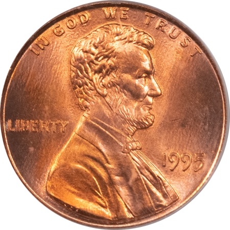 Lincoln Cents (Memorial) 1995 LINCOLN CENT – DOUBLED DIE OBVERSE, PCGS MS-66 RD, OGH, REALLY PRETTY!