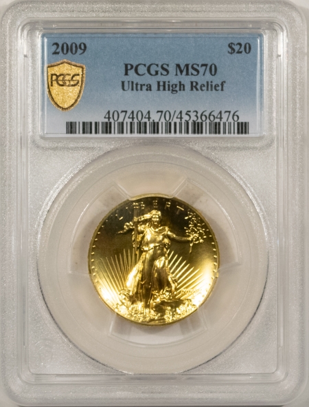 American Gold Eagles, Buffaloes, & Liberty Series 2009 $20 ULTRA HIGH RELIEF 1 OZ DOUBLE GOLD EAGLE – PCGS MS-70 W/ BOX & PAPERS