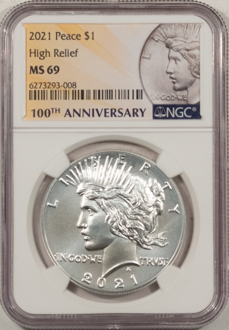 New Store Items 2021 PEACE DOLLAR, HIGH RELIEF – NGC MS-69, 100TH ANNIVERSARY!