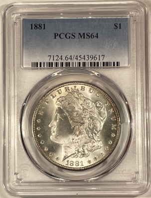 Morgan Dollars 1881 MORGAN DOLLAR – PCGS MS-64, FRESH WHITE & PREMIUM QUALITY!