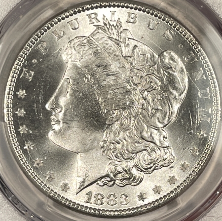 Morgan Dollars 1883 MORGAN DOLLAR – PCGS MS-65, BLAST WHITE GEM!