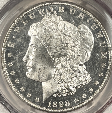 Morgan Dollars 1898 MORGAN DOLLAR – PCGS MS-64 DMPL, DEEP MIRRORS!