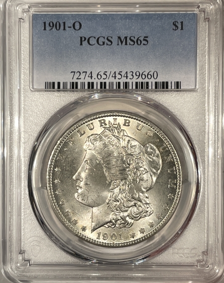 Morgan Dollars 1901-O MORGAN DOLLAR – PCGS MS-65, FRESH WHITE GEM!
