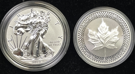 New Store Items 2019 PRIDE OF TWO NATIONS SILVER TWO COIN PROOF SET W/ ASE & CANADA MAPLE, OGP )