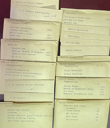 U.S. Stamps MANY THOUSAND U.S. STAMPS, MOST USED, 1880s-1930s – CATALOG VALUE $3000