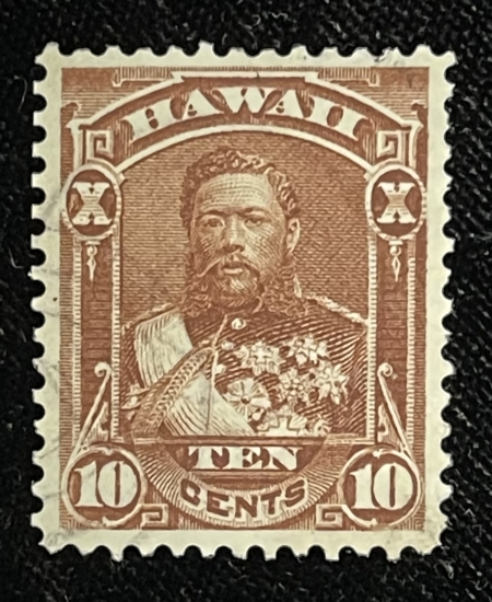 U.S. Stamps HAWAII SCOTT #44 10c RED-BROWN, USED; VERY LIGHT CANCEL-APPEARS UNUSED, VF/SOUND
