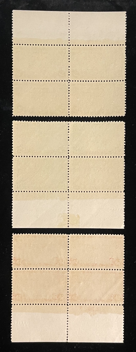 U.S. Stamps SCOTT #C-20, 21 & 22; 25c, 20c & 50c PLATE # BLOCKS OF 4, MOG-NH, VF+ & PO FRESH