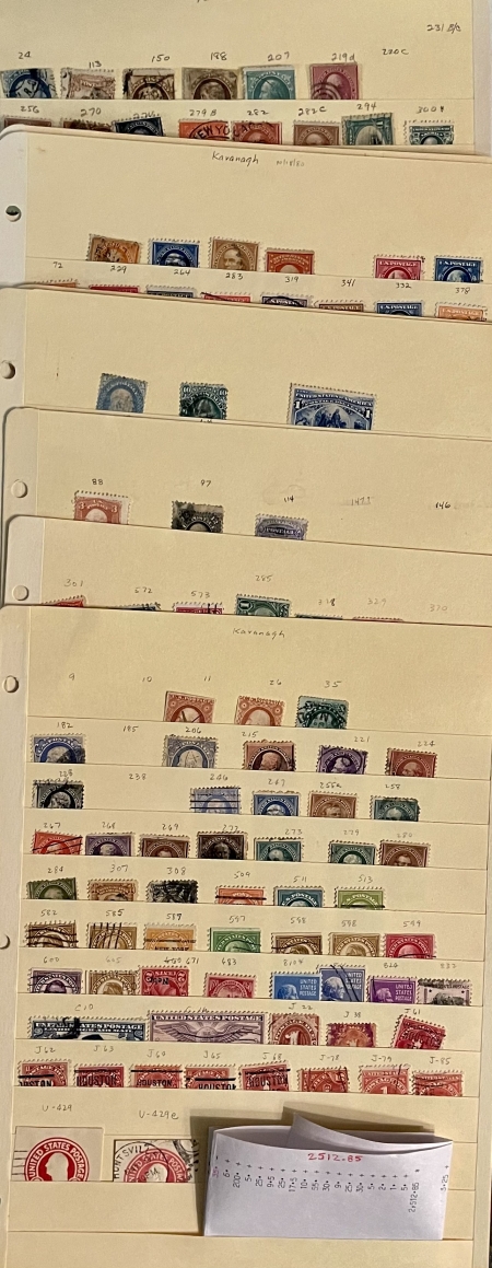U.S. Stamps HUNDREDS USED U.S. SINGLES W/ BETTER ON STOCKPAGES; 1851-1920s, FAULTS-CAT $2500