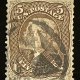 U.S. Stamps SCOTT #163 15c ORANGE, USED, FINE+ APPEARANCE, SM TEAR & PINHOLE, CATALOG $150