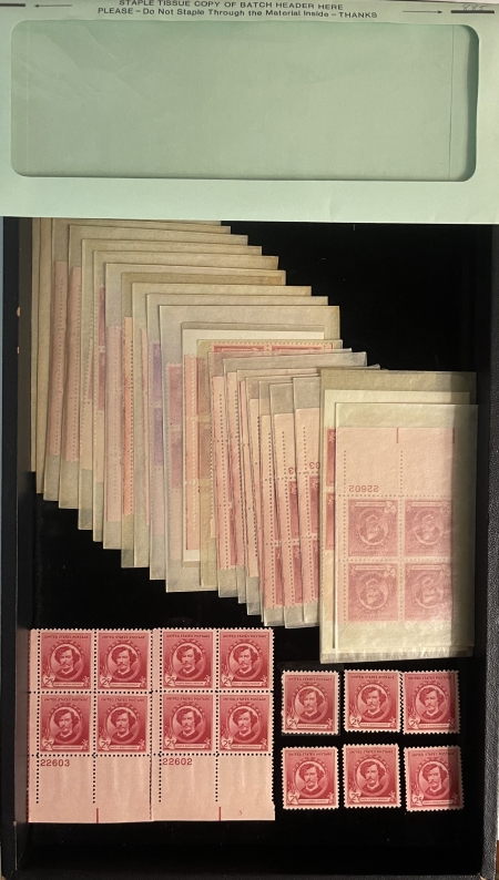 Postage U.S. PLATE BLOCKS, SCOTT #880-903, C-25-45, 1940-49, MOG & PO FRESH! CAT $2000