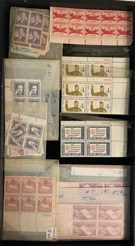 U.S. Stamps GIGANTIC HOARD OF MINT U.S. SINGLES, BLOCKS & PLATE BLOCKS – CATALOG VALUE $5000