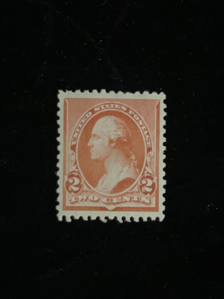 U.S. Stamps SCOTT #220, 2c, CARMINE, MOG, ABT FINE, CATALOG VALUE $20