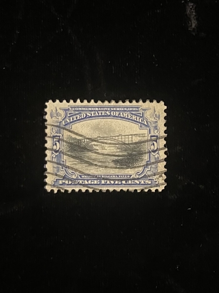 U.S. Stamps SCOTT #297, 5c, BLUE/BLACK, USED, VF & SOUND! – CATALOG VALUE $17
