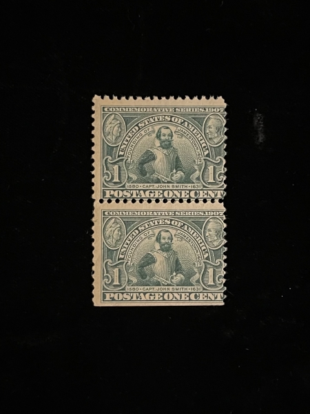 U.S. Stamps SCOTT #328 PAIR, 1c, GREEN, MOG-NH, AVG CENTERING – CATALOG VALUE $150