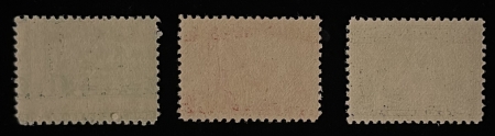 U.S. Stamps SCOTT #548-550, 1c GREEN, 2c CARMINE, 5c BLUE, PILGRIM TERC, MOG-NH, VF, CAT $94