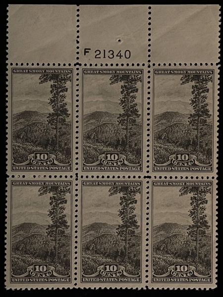 U.S. Stamps SCOTT #749, PLATE BLOCK, 10c, GRAY-BLACK, MOG-NH, VF CENTERING – CATALOG $30