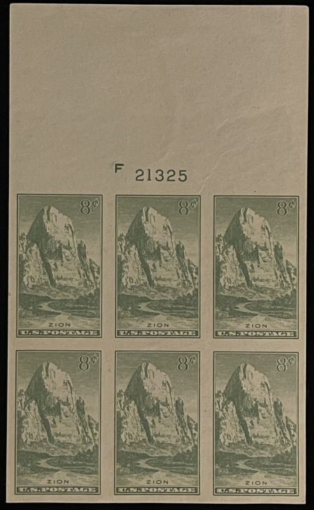 U.S. Stamps SCOTT #763, PLATE BLOCK, 8c, SAGE GREEN, NGAI-NH, VF & FRESH – CATALOG VALUE $35