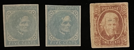 U.S. Stamps SCOTT #CSA 6,7,8, #6/7 SOUND W/ HR, #8 FAULTY W/ THIN CREASES – CATALOG $115