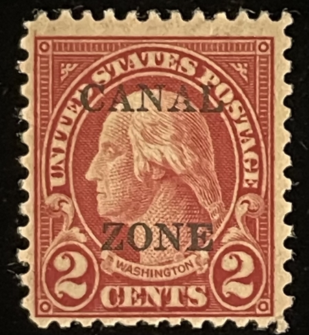 U.S. Stamps SCOTT #84, CANAL ZONE, 2c, CARMINE, MOG-H, FRESH & FINE – CATALOG VALUE $27.50