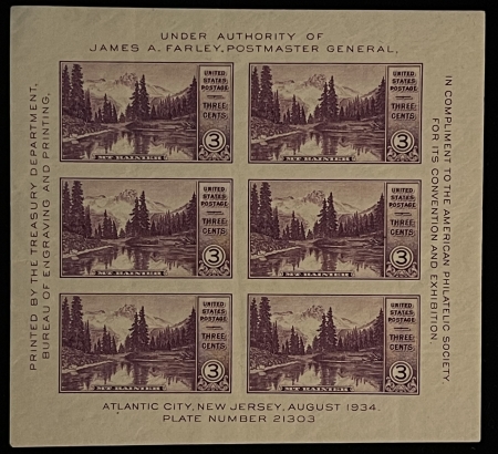 U.S. Stamps SCOTT #750, 3c, MT. RAINIER, PAIR OF 6, MOG-NH, FRESH! – CATALOG VALUE $30