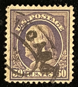 U.S. Stamps SCOTT #422, 50c, VIOLET, PERF 12, DLWM, USED, VF CENTERING – CATALOG VALUE $25