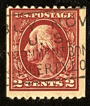 U.S. Stamps SCOTT #442, 2c, DEEP CARMINE, PERF 10 HORIZ, USED, AVG CENTERING – CATALOG $45