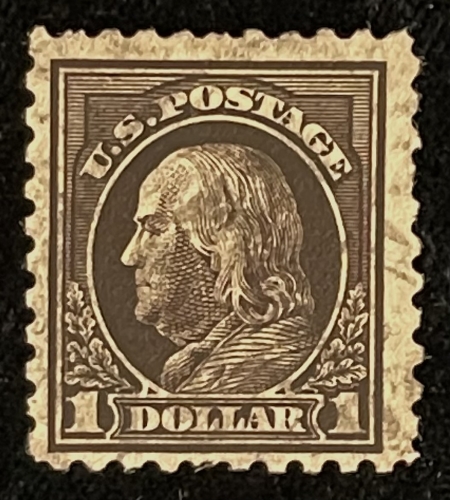 U.S. Stamps SCOTT #460, $1, VIOLET-BLACK, USED, ABT FINE – CATALOG VALUE $140