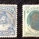 U.S. Stamps SCOTT #32 HAWAII 5C BLUE, LIGHT & DARK VARIETIES, USED, SMALL FAULTS CATALOG-$60