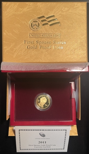 $10 2011-W LUCRETIA GARFIELD PROOF $10 GOLD (1/2 OZ) – MINTAGE 3853