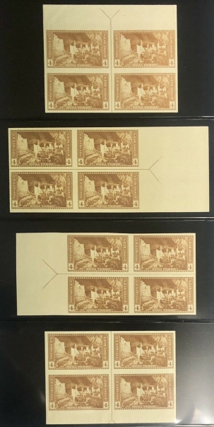 U.S. Stamps SCOTT #759 4c BROWN, SET OF 4 ARROW BLOCKS, MNH, VF, CAT $23 – APS MEMBER