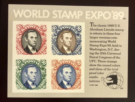 U.S. Stamps SCOTT #2433 90c MULTICOLORED EXPO 89 SOUVENIR SHEET, MNH, VF, CAT $16-APS MEMBER
