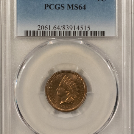 Indian 1861 INDIAN CENT PCGS MS-64, BLAZING LUSTER & PQ+!