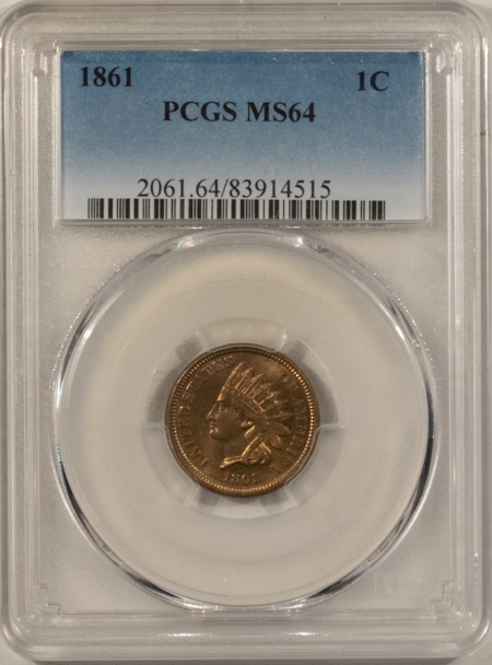 New Store Items 1861 INDIAN CENT PCGS MS-64, BLAZING LUSTER & PQ+!