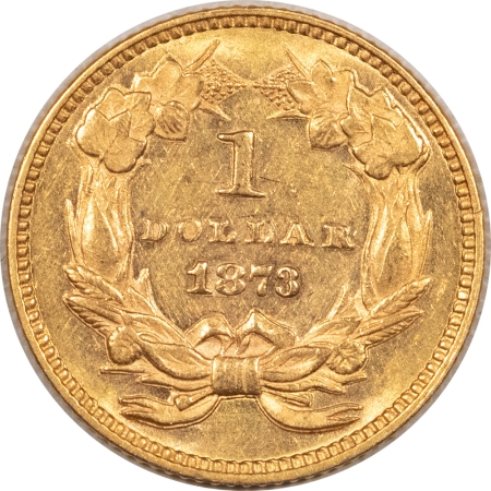 New Store Items 1873 OPEN 3 GOLD DOLLAR, TYPE 3 – FLASHY AU+!