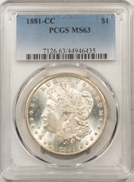 Dollars 1881-CC MORGAN DOLLAR PCGS MS-63, FRESH WHITE CARSON CITY!