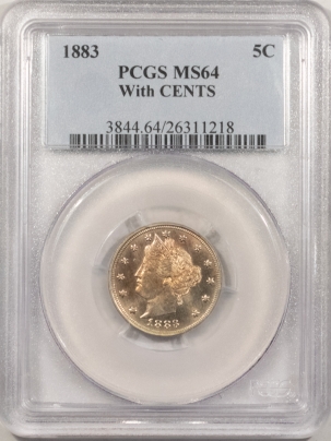 Liberty Nickels 1883 LIBERTY NICKEL, NO CENTS – PCGS MS-64, FLASHY & PQ!