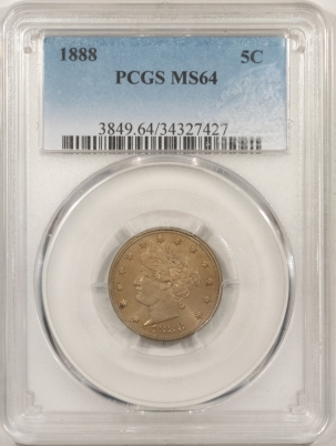 New Store Items 1888 LIBERTY NICKEL – PCGS MS-64, TOUGH!