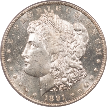 New Store Items 1891-CC MORGAN DOLLAR, PCGS MS-63 PL, FROSTY WHITE & NICE PROOFLIKE, CARSON CITY