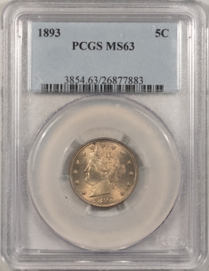 Liberty Nickels 1893 LIBERTY NICKEL PCGS MS-63