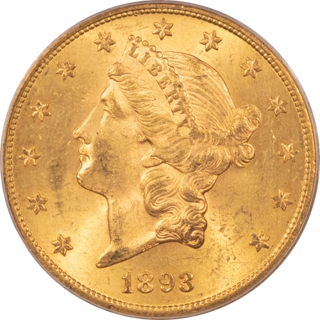 New Store Items 1893-S $20 LIBERTY GOLD DOUBLE EAGLE PCGS MS-63, FRESH & CHOICE!