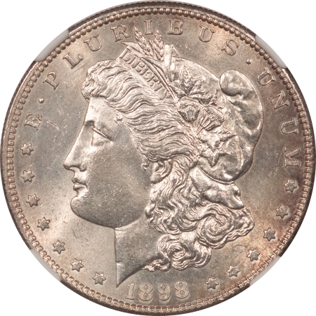 New Store Items 1898-S MORGAN DOLLAR, NGC MS-62, ORIGINAL WHITE W/ TOUCH OF GOLD & LOOKS CHOICE!