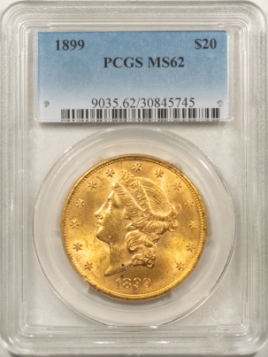 $20 1899 $20 LIBERTY GOLD DOUBLE EAGLE, PCGS MS-62