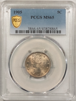Liberty Nickels 1905 LIBERTY NICKEL – PCGS MS-65, LUSTROUS!